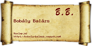 Bobály Balázs névjegykártya